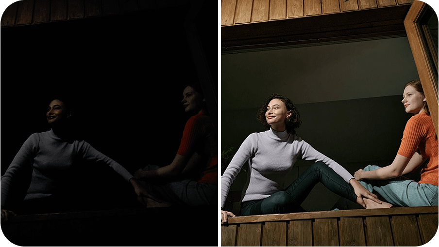 Night mode - Our biggest dual pixel sensor for vivid, clear night photos